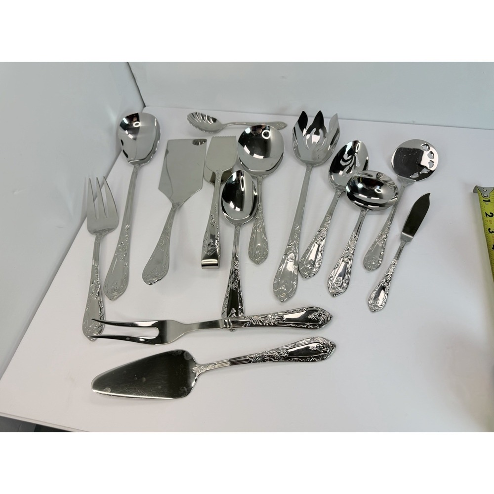 Reed & Barton MONIQUE Stainless Select Glossy Silverware 14 Piece Serving Set